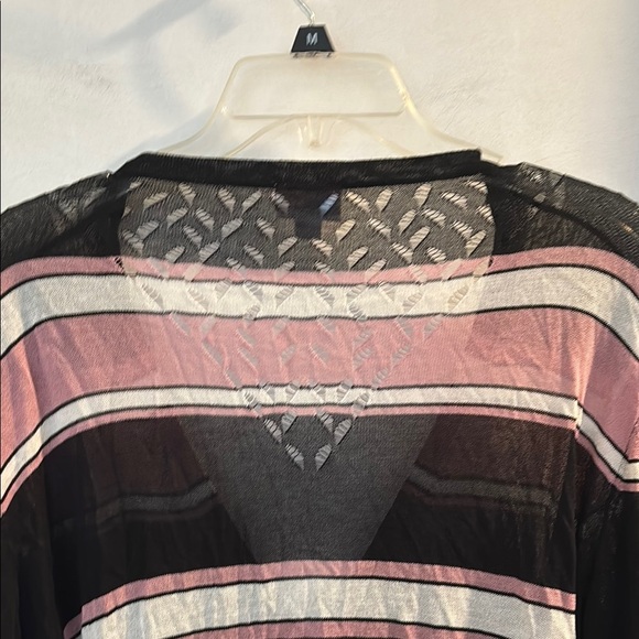Striped Pink and Black Women's Sweater NWOT- lightweight - Picture 3 of 5